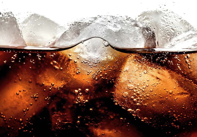 Cold beverages from a vending machine